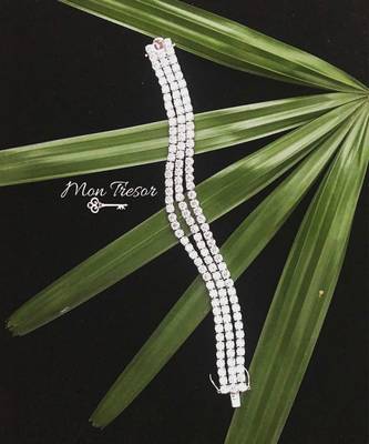 3 Row Round Solitaire Tennis Bracelet 4
