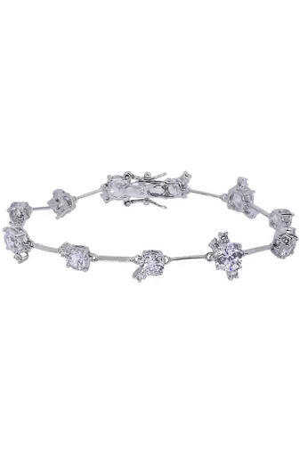 Round Solitaire With Small Stones Attached - Tennis Bracelet