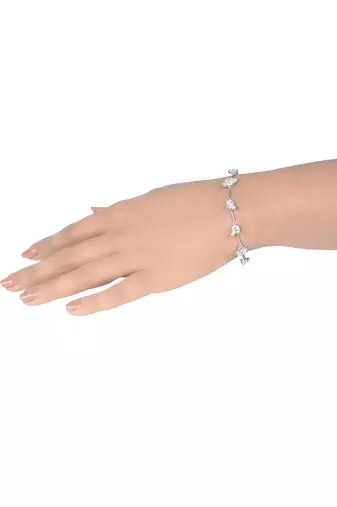 Round Solitaire With Small Stones Attached - Tennis Bracelet