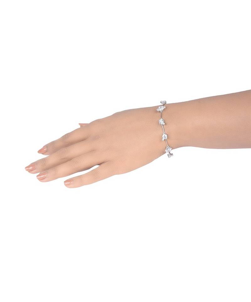 Round Solitaire With Small Stones Attached - Tennis Bracelet