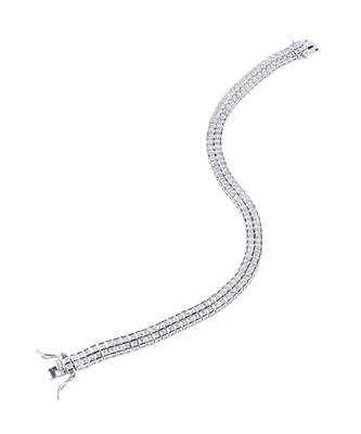 2 Row Princess Cut Solitaire Tennis Bracelet 1