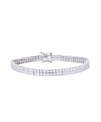 2 Row Princess Cut Solitaire Tennis Bracelet 2