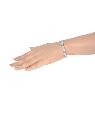 2 Row Princess Cut Solitaire Tennis Bracelet 3