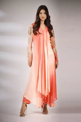 Haseena Leheriya Set In Peach