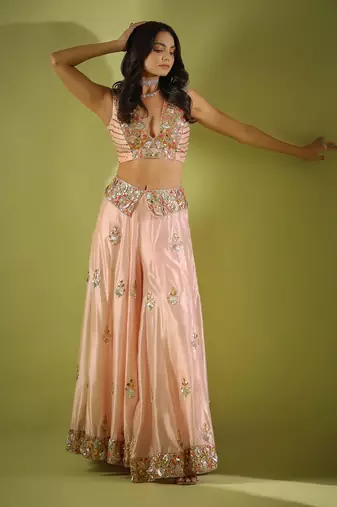 Haseena Gulabi Pankhi Gota Sharara Set