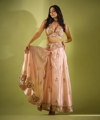 Haseena Gulabi Pankhi Gota Sharara Set 5