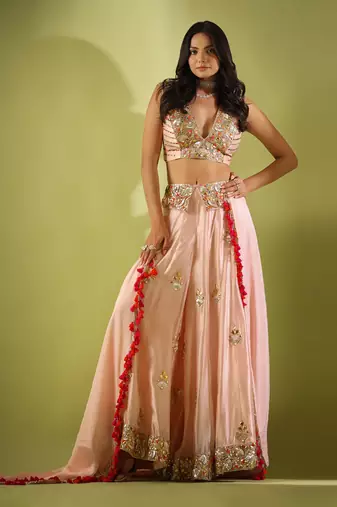 Haseena Gulabi Pankhi Gota Sharara Set