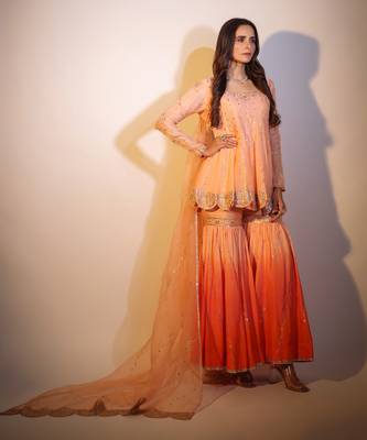 Haseena Peach Rang Sharara Set 1