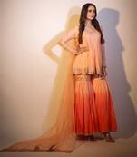 Haseena Peach Rang Sharara Set