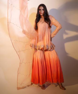Haseena Peach Rang Sharara Set 6