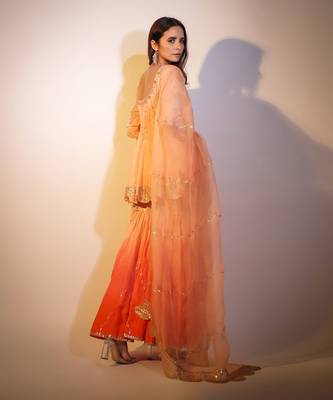 Haseena Peach Rang Sharara Set 9