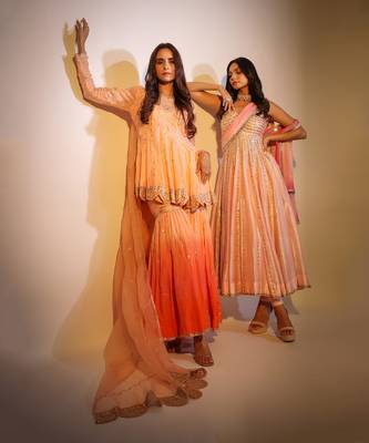 Haseena Peach Rang Sharara Set 10