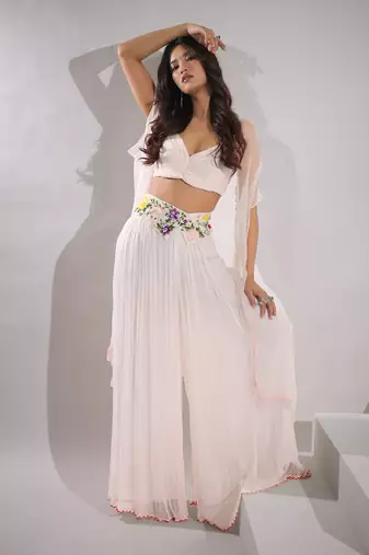 Haseena Water Pink Dainty Sharara Set