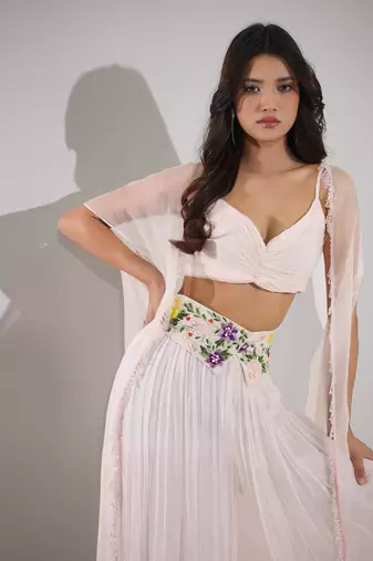 Haseena Water Pink Dainty Sharara Set