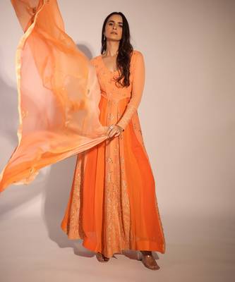 Haseena Or-Peach Anarkali Set 3