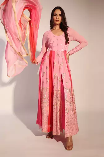 Haseena Gul-Lal Anarkali Set