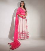 Haseena Baby Pink Pearl Droplet Lehenga Set