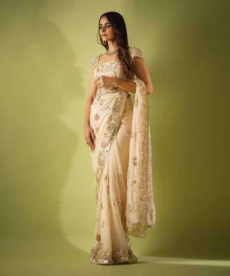 Haseena Gulab Gota Saree Set 1