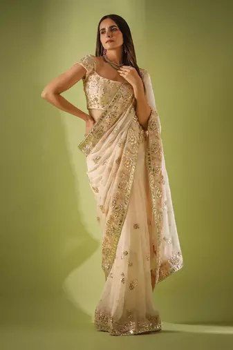 Haseena Gulab Gota Saree Set