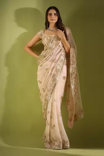 Haseena Gulab Gota Saree Set