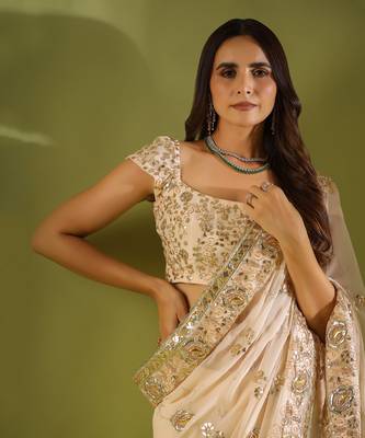 Haseena Gulab Gota Saree Set 4