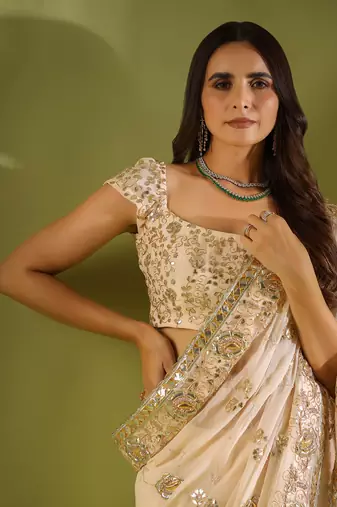 Haseena Gulab Gota Saree Set