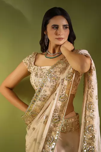Haseena Gulab Gota Saree Set