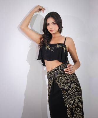 Haseena Kohl  Black Top Skirt Set 2