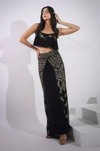 Haseena Kohl  Black Top Skirt Set