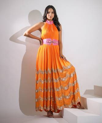 Haseena Jumpsuit In Orange 2