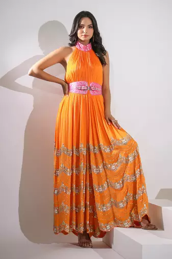 Haseena Jumpsuit In Orange