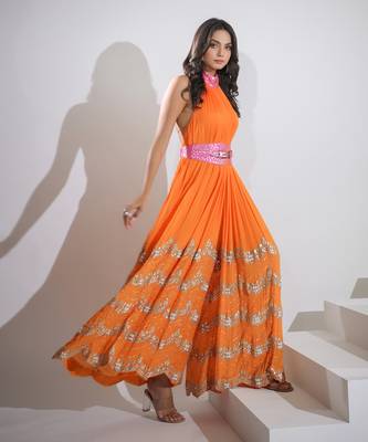 Haseena Jumpsuit In Orange 4