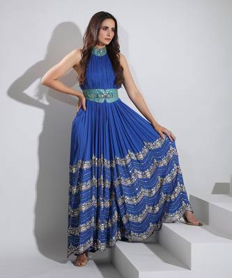 Haseena Jumpsuit In Cobalt Blue 2