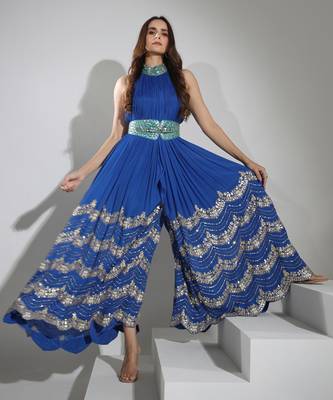 Haseena Jumpsuit In Cobalt Blue 4