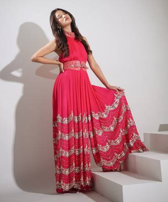 Haseena Jumpsuit In Hot Pink 1
