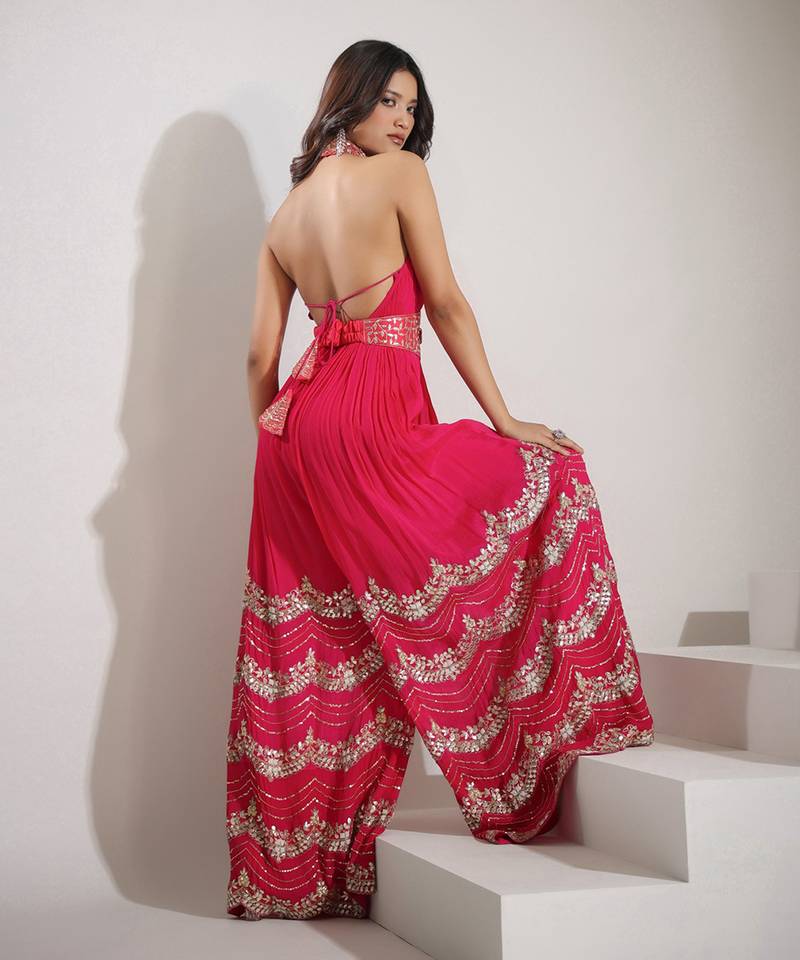 Haseena Jumpsuit In Hot Pink