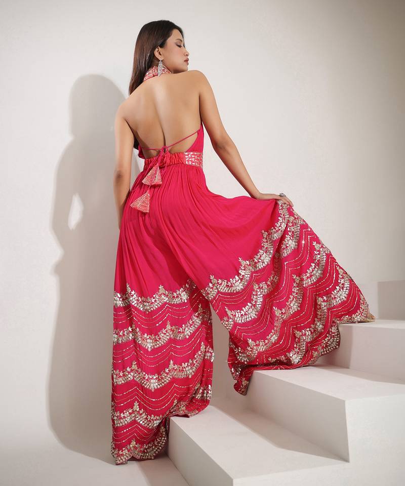 Haseena Jumpsuit In Hot Pink