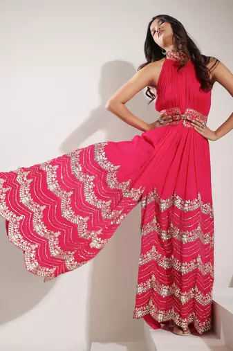 Haseena Jumpsuit In Hot Pink