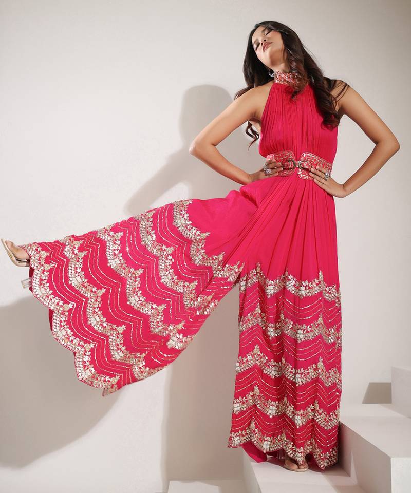 Haseena Jumpsuit In Hot Pink