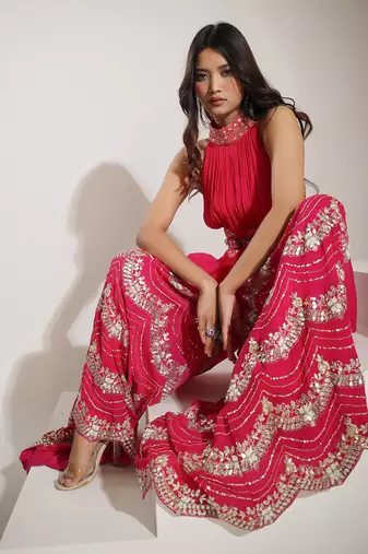 Haseena Jumpsuit In Hot Pink