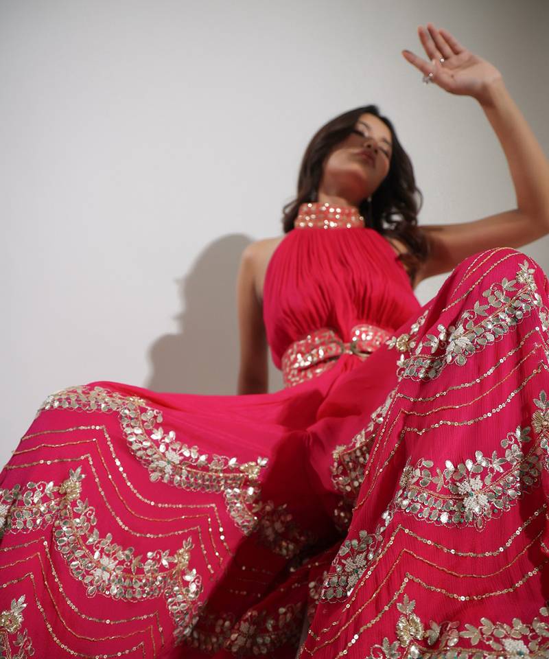 Haseena Jumpsuit In Hot Pink