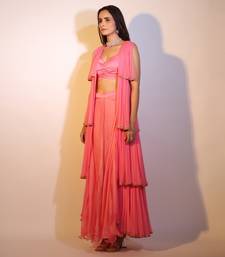 Haseena Tier Jacket 3 Pc. Set In Bubblegum Pink