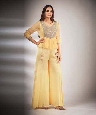 Haseena Folk Co-Ord Set In Butter Cream Yellow 6
