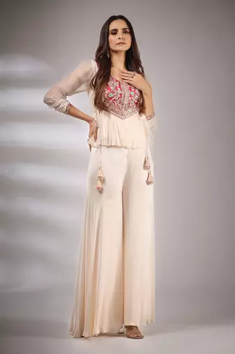Haseena Folk Co-Ord Set In Fawn