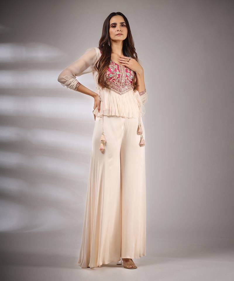 Haseena Folk Co-Ord Set In Fawn