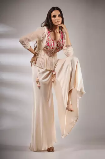 Haseena Folk Co-Ord Set In Fawn