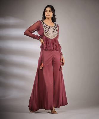 Haseena Folk Co-Ord Set In Falsa 4