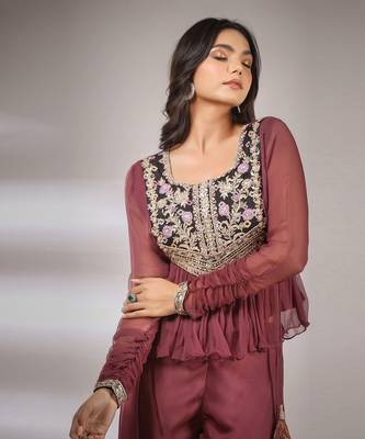 Haseena Folk Co-Ord Set In Falsa 5