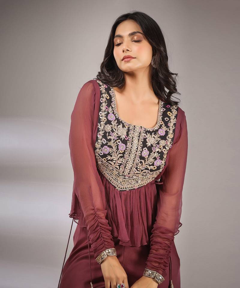 Haseena Folk Co-Ord Set In Falsa