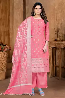 GajriWevon DesignerBanarasi SilkunstitchedLong Length KameezPantparty wear salwarsuit